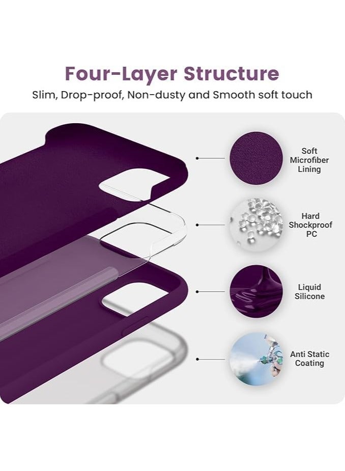 ACLIX Silicone Case Compatible with iPhone 16 Pro, Slim Liquid Silicone 3 Layer Soft Gel Rubber Shockproof, Protective Phone Case Cover with TPU Lining (Purple) - Image 2