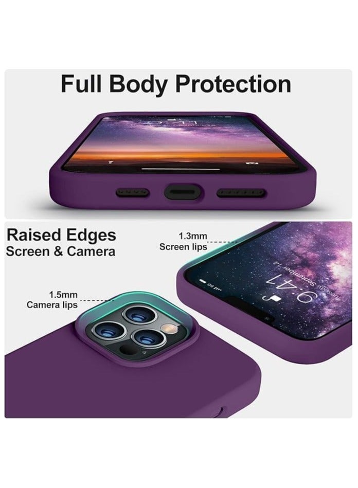 ACLIX Silicone Case Compatible with iPhone 16 Pro, Slim Liquid Silicone 3 Layer Soft Gel Rubber Shockproof, Protective Phone Case Cover with TPU Lining (Purple) - Image 3