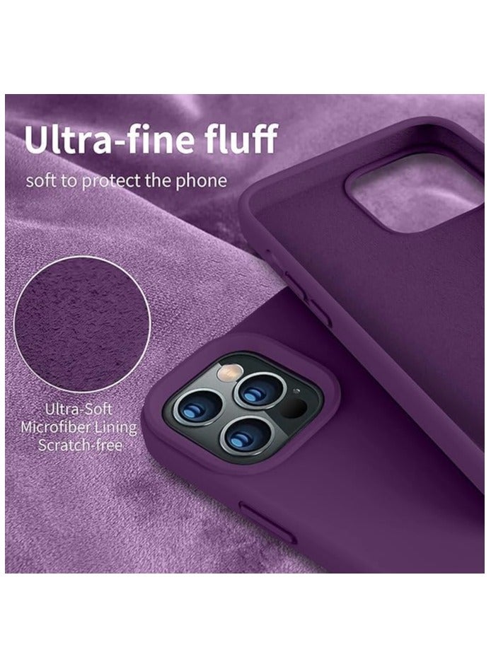 ACLIX Silicone Case Compatible with iPhone 16 Pro, Slim Liquid Silicone 3 Layer Soft Gel Rubber Shockproof, Protective Phone Case Cover with TPU Lining (Purple) - Image 4