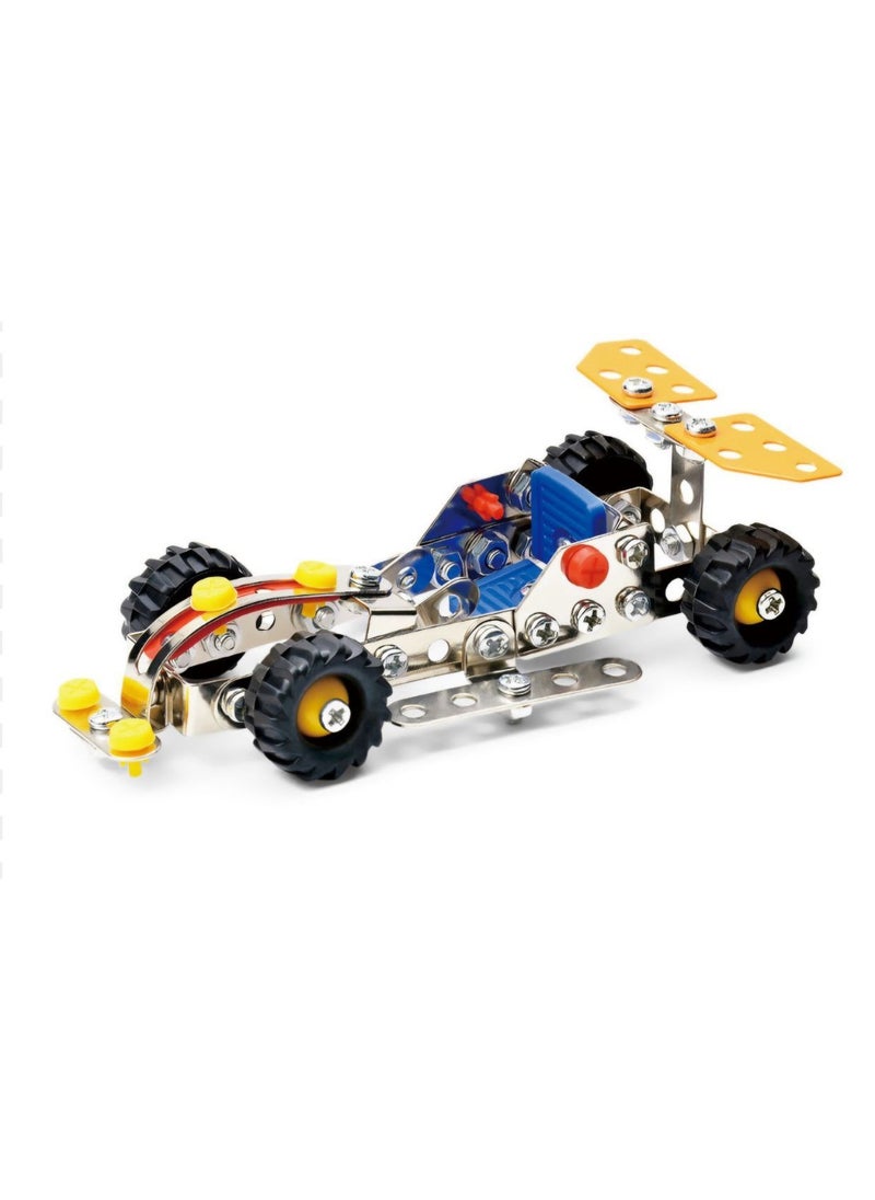108 - Piece Metal Meccano Puzzle Kit – 3D Race car Building Blocks & Puzzles, IQ Challenge STEM Construction Set for Kids Ages 8+ | Educational DIY Engineering Toy  - Image 2