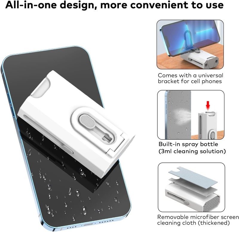 GadgetBite 8 in 1 Laptop and Electronics Cleaner Kit, Practical Tools Set for Cleaning Mobile Phones, PC Monitors, Laptops, and More, White Color, Complete and Efficient Cleaning Solution - Image 3