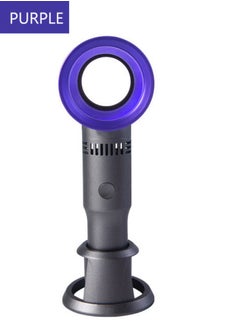 OUYoo USB Rechargeable Portable Bladeless Fan Handheld,Mini Cooler No Leaf Handy Fan with 3 Speed Adjustable Stand up Small Personal Fan Foldable for Home Office Outdoor Travel  - Image 1