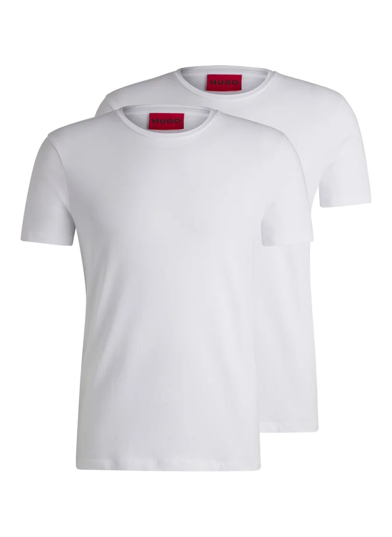 HUGO Two-pack of slim-fit T-shirts in stretch cotton
