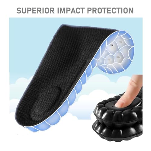 VivoFoot 2 Pair Foam Insoles, 4D Cloud Soles, Anti-Fatigue Pain Relief Work Sports Running Comfort Shoe Inserts, Trim to Fit Replacement Pads for Men Women(Men 7-11,Black) - Image 5