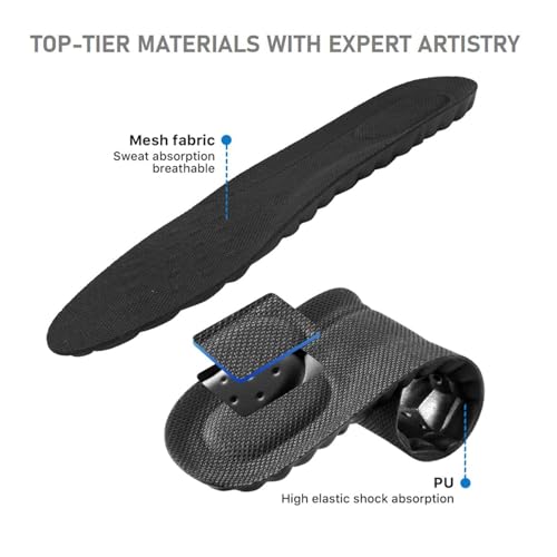 VivoFoot 2 Pair Foam Insoles, 4D Cloud Soles, Anti-Fatigue Pain Relief Work Sports Running Comfort Shoe Inserts, Trim to Fit Replacement Pads for Men Women(Men 7-11,Black) - Image 2