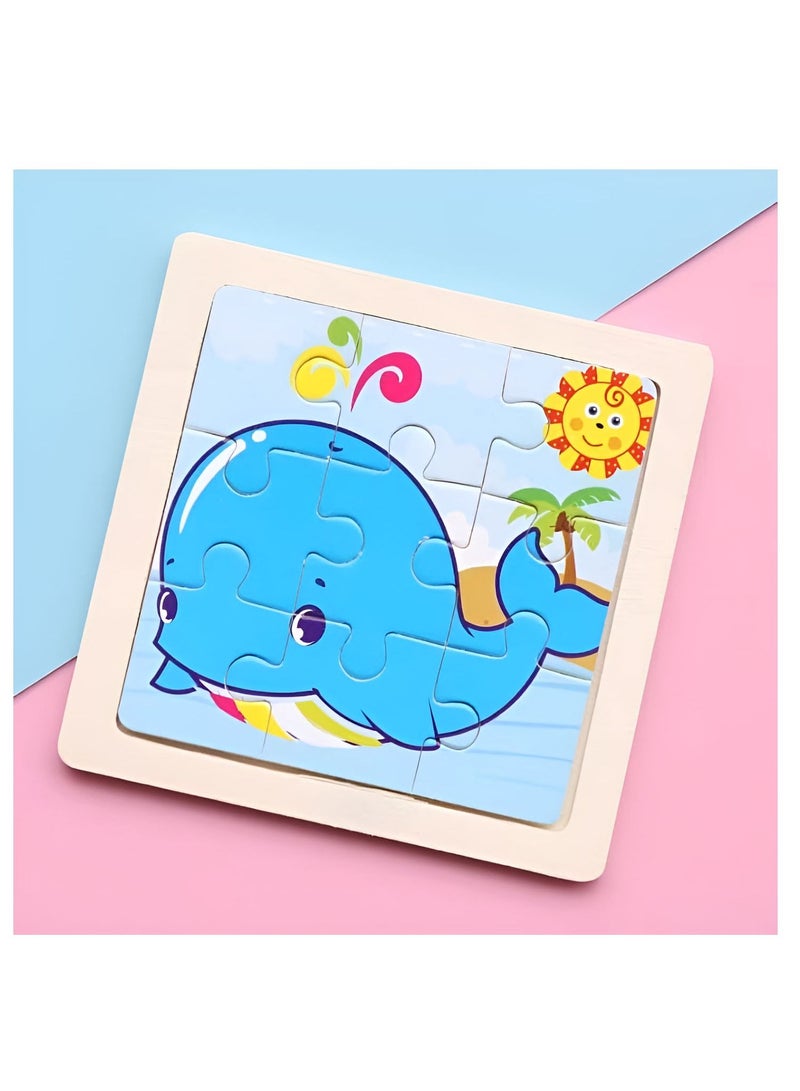 Wooden Jigsaw Puzzle Set for Toddlers and Kids Pack of 4 Ocean Theme Puzzles Educational Learning Toys for Early Childhood Development - Image 5