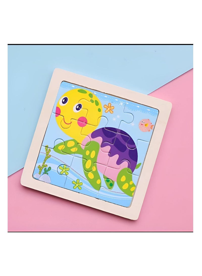 Wooden Jigsaw Puzzle Set for Toddlers and Kids Pack of 4 Ocean Theme Puzzles Educational Learning Toys for Early Childhood Development - Image 3