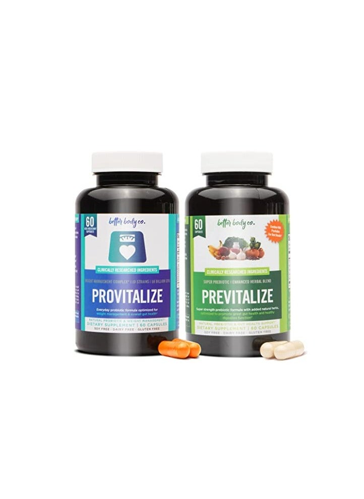 better body co. Original Slim Gut Bundle | Provitalize & Previtalize Bundle - Natural Menopause Probiotic and Prebiotic (2-pack) 