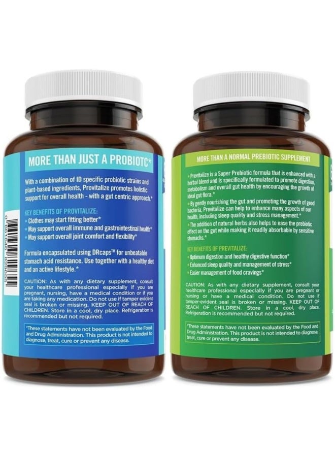 BB Company BB Company Provitalize & Previtalize Everyday Probiotic & Natural Prebiotic Formula with Natural Added Herbs for Women Promote Gut Health Digestive Function, 60 Capsules Pack of 2  - Image 2