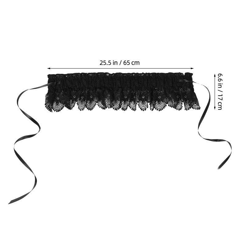 Lace Stretchy Wide Waist Dress Belt Elastic Stretch Waist Strap With Adjustable Tie-Up Bowknot Vintage Waistband Lace Up Cinch Belt For Wedding - Image 3