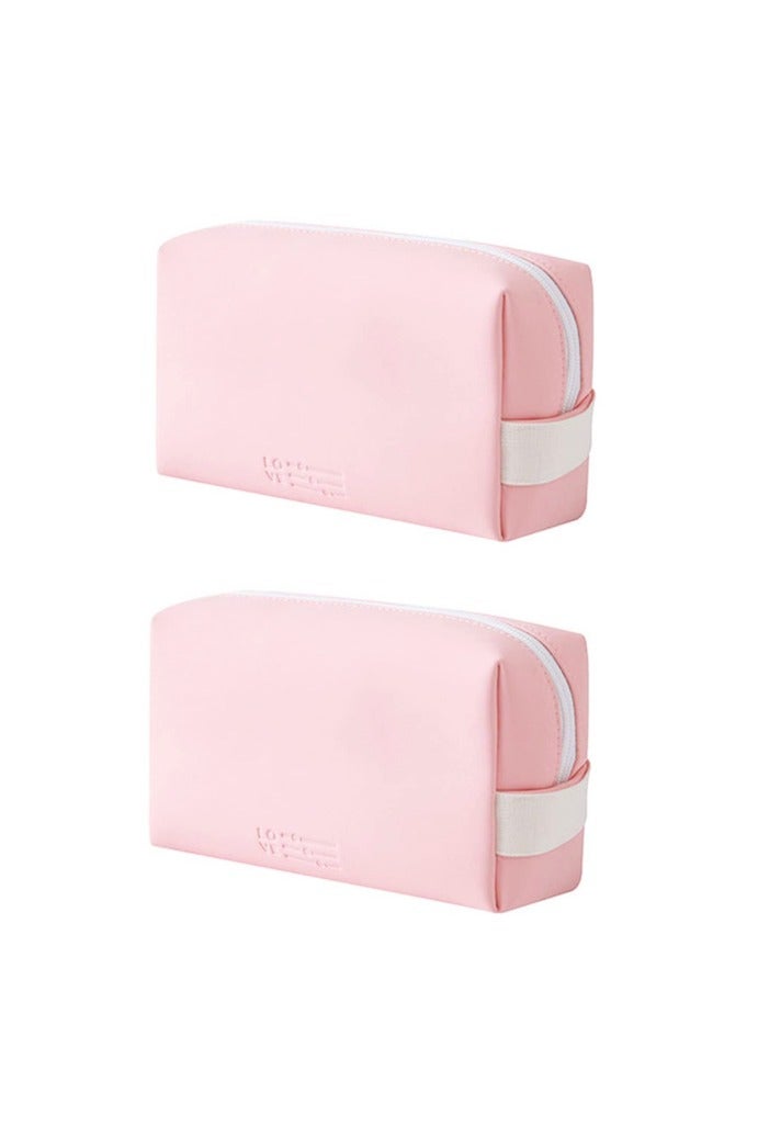 2 PCS Makeup Bag Pouch Travel Cosmetic Bag, Cute Makeup Brushes Storage Bag Case Travel Essentials Toiletries Accessories for Women - Image 1