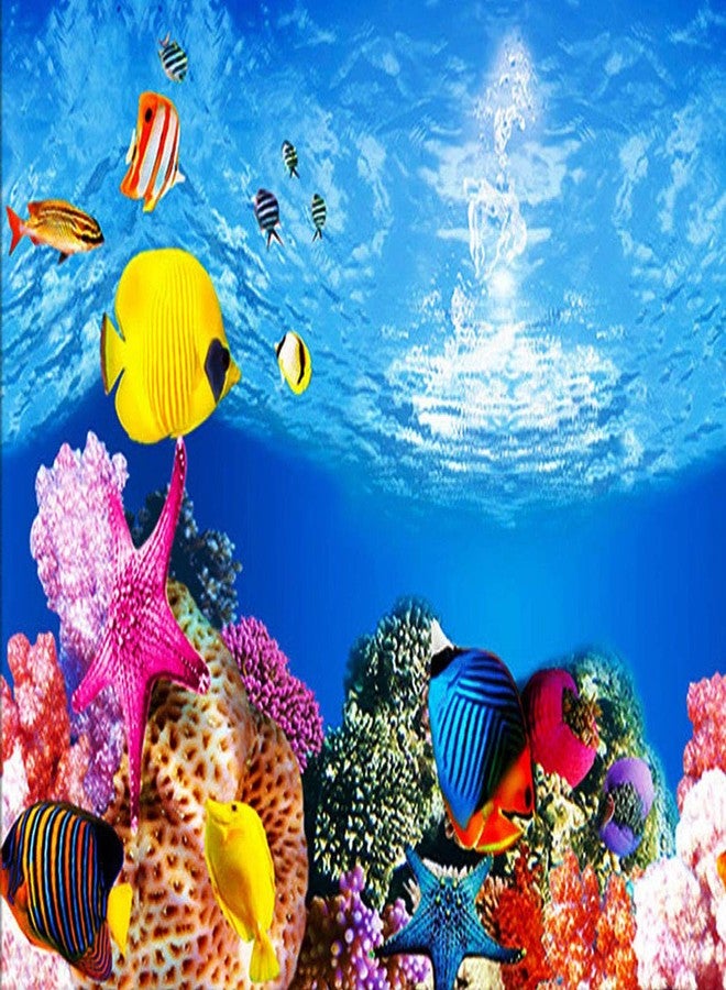 ELEBOX New 20" x 48" Fish Tank Background Paper Wallpaper 2 Sided Colorful Seaweed Water Plants Aquarium Background HD Poster Decorations - Image 2