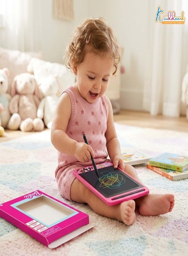 Kriiddaank Barbie LCD Writing Tablet for Kids -10-inch Portable Digital Drawing Pad, Pink Electronic E-Writer & Erasable Doodle Board, Eco-Friendly Educational Toy for Girls 3+, One-Key Clear Function - Image 3