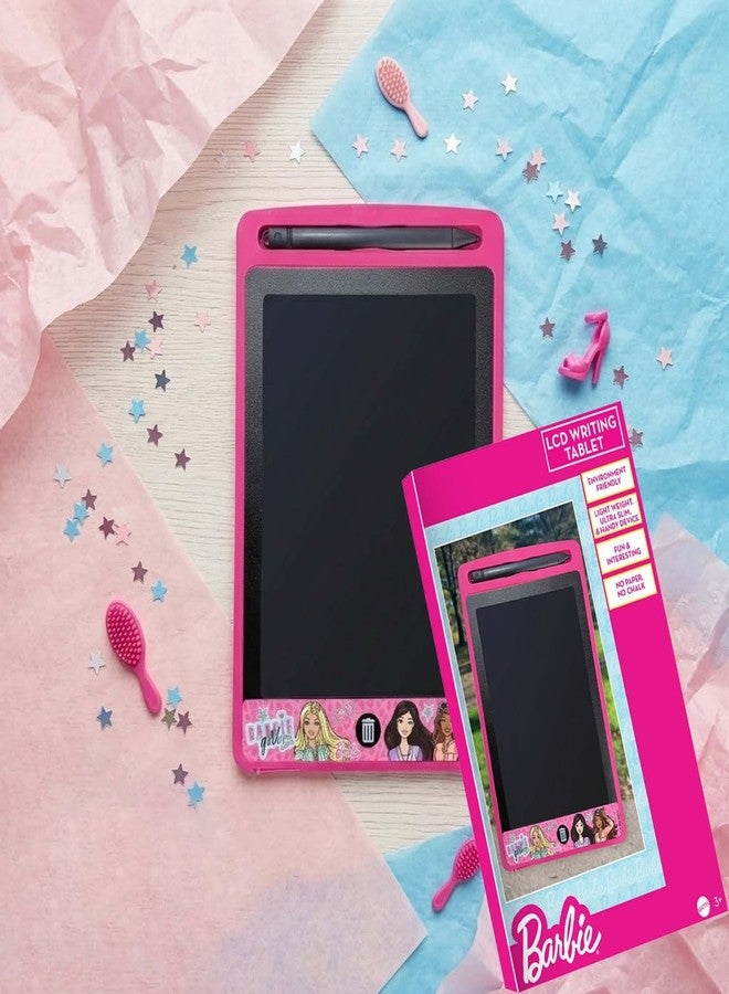 Kriiddaank Barbie LCD Writing Tablet for Kids -10-inch Portable Digital Drawing Pad, Pink Electronic E-Writer & Erasable Doodle Board, Eco-Friendly Educational Toy for Girls 3+, One-Key Clear Function - Image 1
