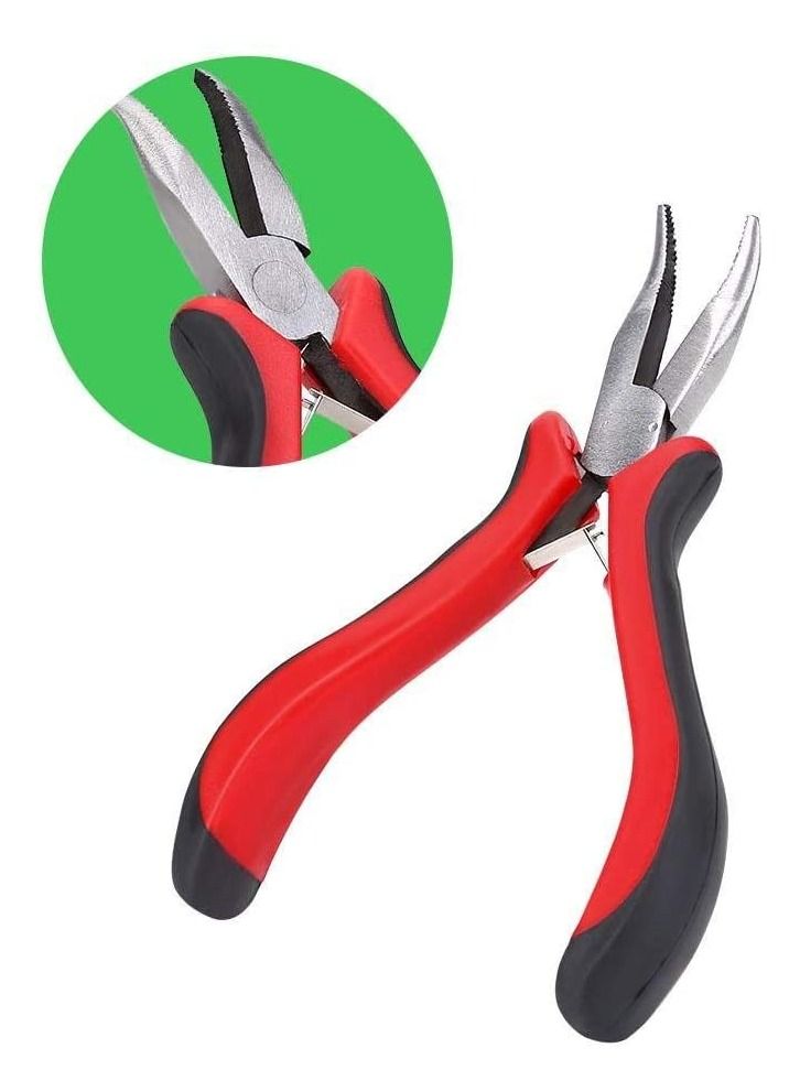 إستيل مجموعة وصلات الشعر من Estelle ، مجموعة وصلات الشعر المستعار كماشة رأس حلقي مع 500 قطعة ملحقات إطالة الشعر من حلقات صغيرة (أسود) - Image 3