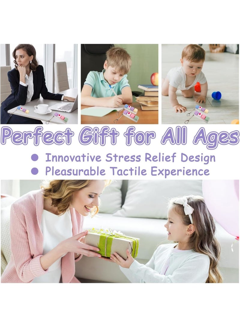 SYOSI Keyboard Fidget Toy, Heart Fidget Toys for Kids & Adults, Multi-Functional Stress Relief Keyboard Fidget Toys, Creative Heart Design Fidget Keyring for Stress Relief & Focus (2 Pcs,Pink, Blue) - Image 3