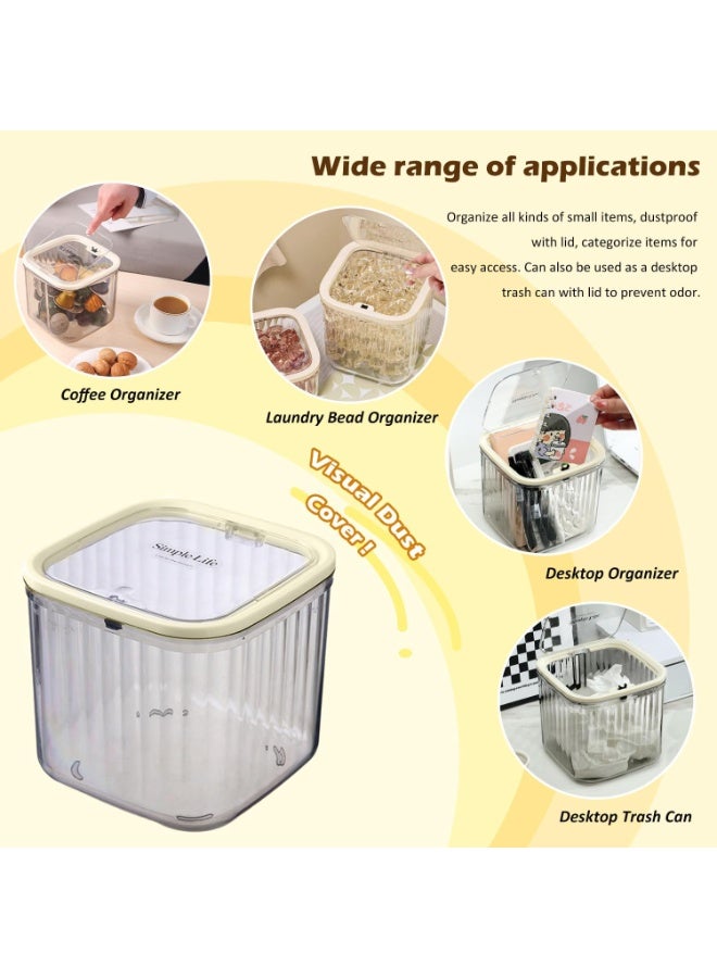 PTTIMFFM 2 Pack Clear Coffee Pod Organizer with Pop-Up Lid, Transparent PET Storage Boxes for Coffee Bar, Kitchen & Pantry - Image 4