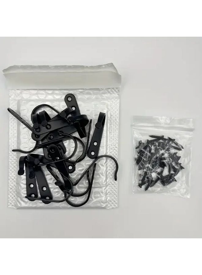 Heavy Duty Iron Coat Hooks Wall Mounted 7 Hooks 14 Screws Rust Resistant Home Office - Image 1