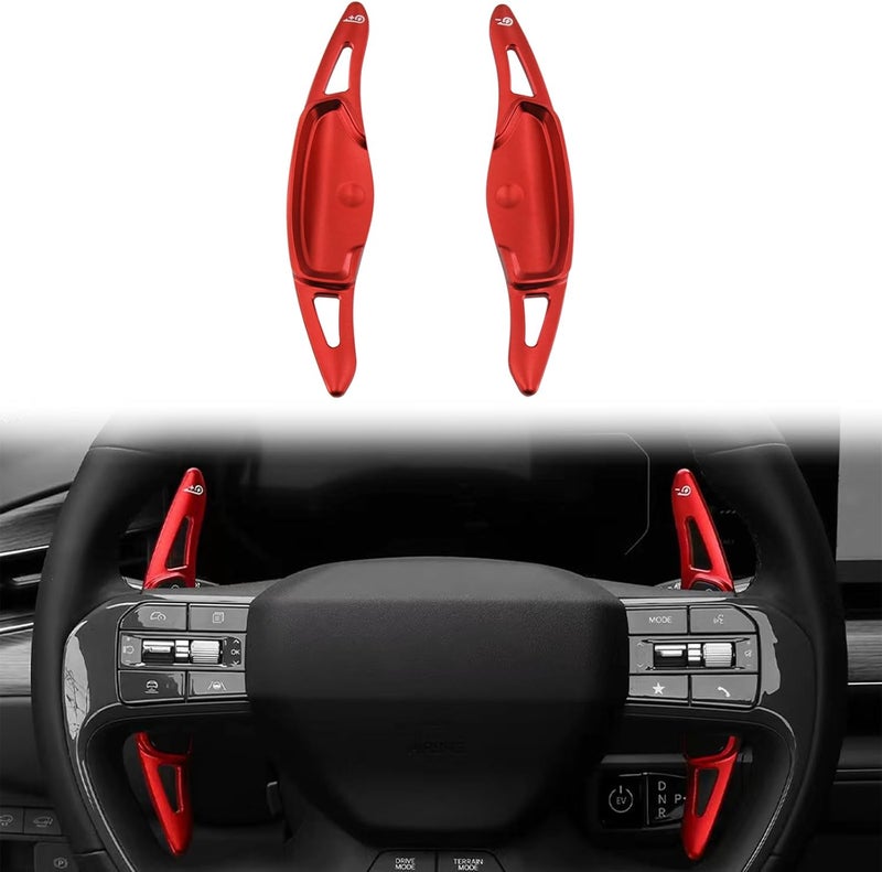 sumaikeji Aluminum Alloy Steering Wheel Shift Paddle Extension Cover for Kia EV6 (2022-2023) - Red - Image 2