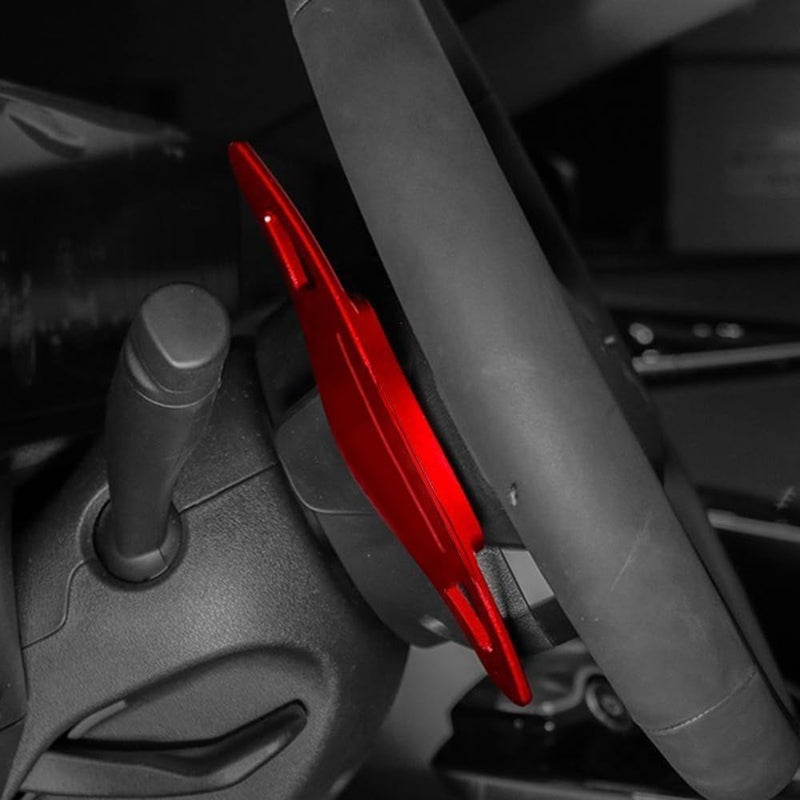sumaikeji Aluminum Alloy Steering Wheel Shift Paddle Extension Cover for Kia EV6 (2022-2023) - Red - Image 5