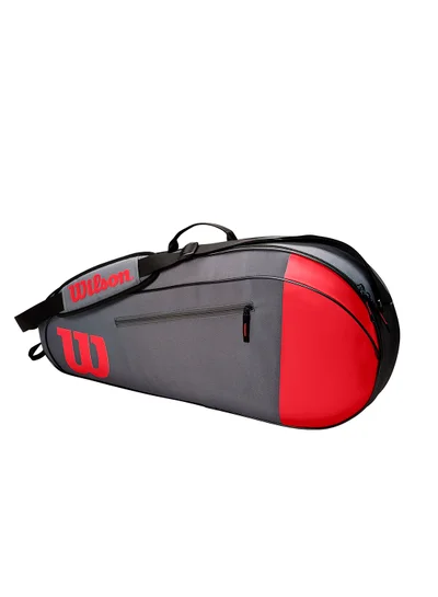 Wilson Team Tennis Bag, Adults, Red/ Grey, Holds up to 3 Rackets