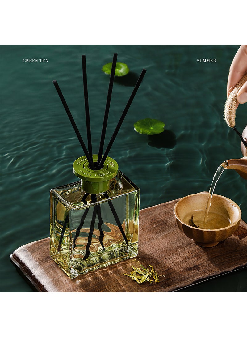 معطّر جو منزلي من القصب، معطر جو برائحة الشاي مع 4 أعواد، معطر جو بزيت عطري طبيعي يدوم طويلاً - 200 مل (شاي أبيض) - Image 3