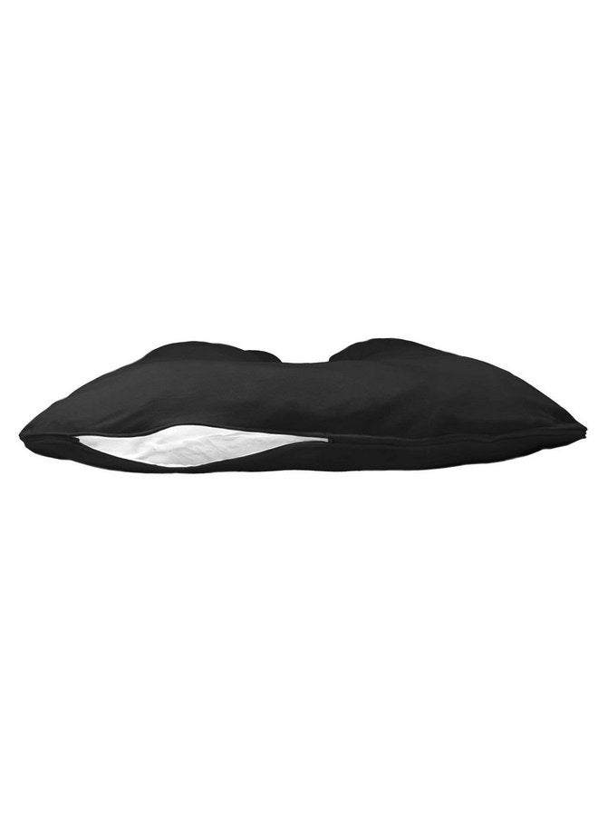 Betty Dain Betty Dain Pregnancy Full Body U-Shaped Pillowcase Replacement Cover, Universal Fit, 100% Jersey Knit Cotton, Soft and Stretchy, Dual Zippers, Black - Image 3