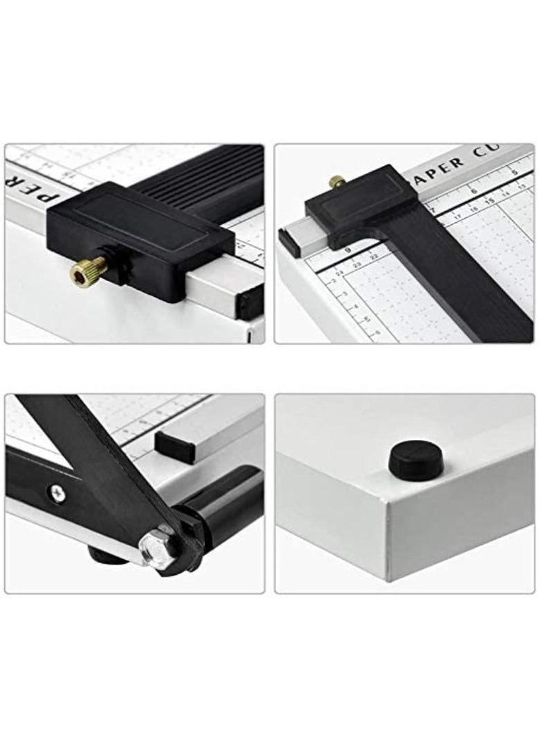 Rubik - Paper Cutter A4 Paper Trimmer Photo Guillotine Craft Machine, 10 Sheets Capacity White - Image 1