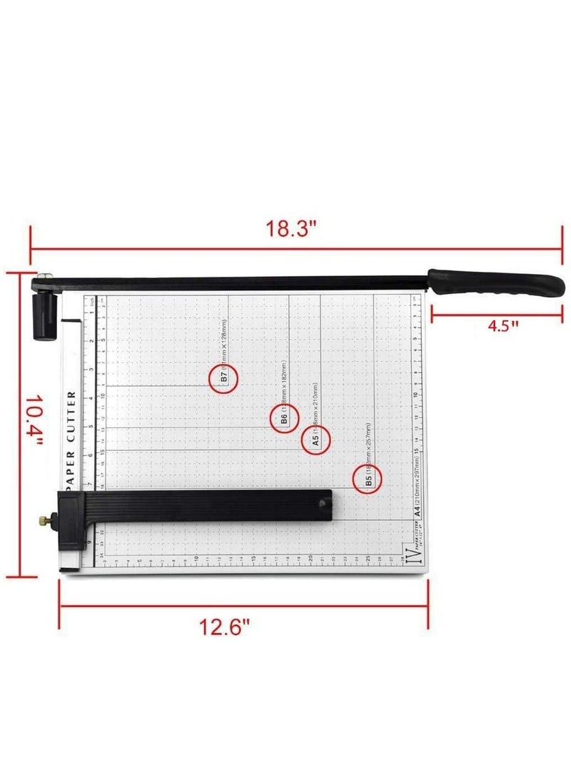 Rubik - Paper Cutter A4 Paper Trimmer Photo Guillotine Craft Machine, 10 Sheets Capacity White - Image 1