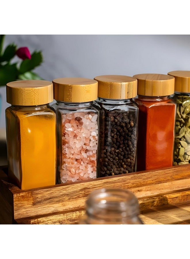 WHISKET - 100 Ml|Glass Spice Jars With Lids,Spices & Seasonings Sets Organizer Spice Containers, Airtight Food Canisters (Pack Of 4, Black) - Image 3