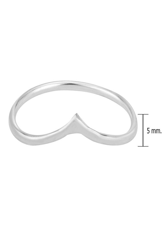 ايرافيدا خاتم إيرافيدا العصري والكلاسيكي بتصميم موجة شيفرون من الفضة الإسترليني عيار 925 قابل للتكديس (10) | مجوهرات فضية أنيقة للنساء - Image 4