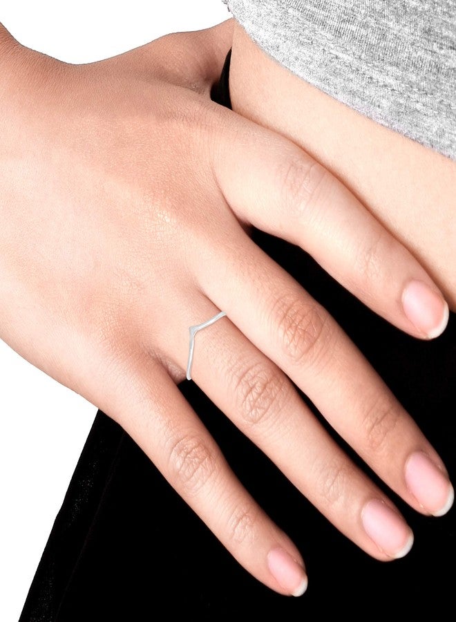 ايرافيدا خاتم إيرافيدا العصري والكلاسيكي بتصميم موجة شيفرون من الفضة الإسترليني عيار 925 قابل للتكديس (10) | مجوهرات فضية أنيقة للنساء - Image 5