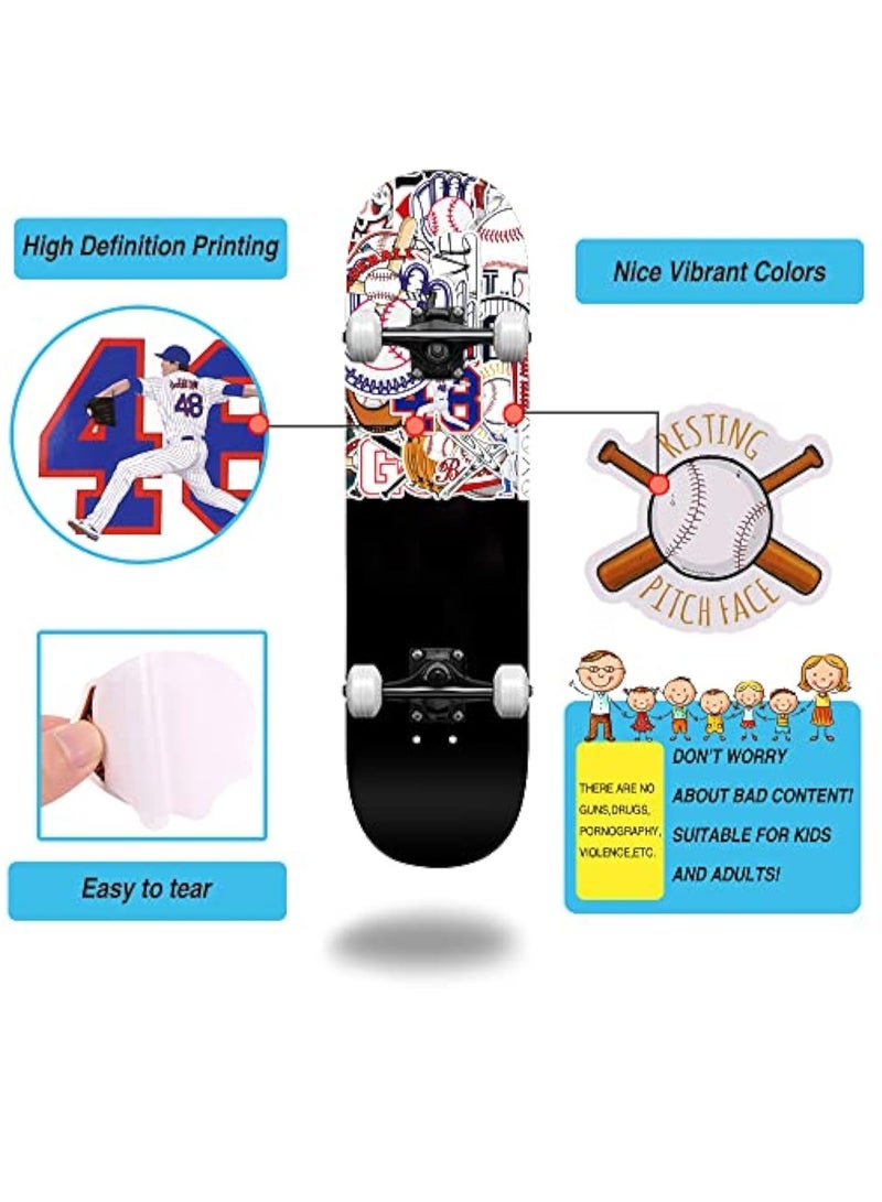 KASTWAVE 50pcs Baseball Stickers, Anime Stickers, Cartoon Characters Stickers, Waterproof Vinyl Baseball Tattoos for Kids Teens Boys Adults, Sports Decals for Snowboard Laptop Water Bottles Flasks Skateboard - Image 4