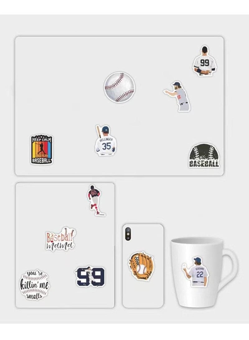 KASTWAVE 50pcs Baseball Stickers, Anime Stickers, Cartoon Characters Stickers, Waterproof Vinyl Baseball Tattoos for Kids Teens Boys Adults, Sports Decals for Snowboard Laptop Water Bottles Flasks Skateboard - Image 5