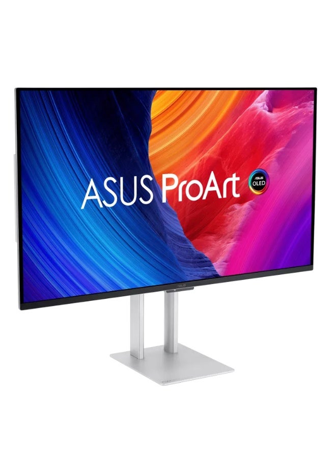 ASUS ProArt Display OLED PA32UCDM 31.5" 4K UHD QD-OLED Professional Monitor, 240Hz, 0.1ms, True 10-Bit Color, 1000-nit Peak HDR, Dolby Vision/HDR10/HLG, Dual Thunderbolt 4 (96W PD), HDMI 2.1, USB Hub, Ergonomic Stand, OLED Burn-In Protection | 90LM03HE-B01K70 Silver - Image 4