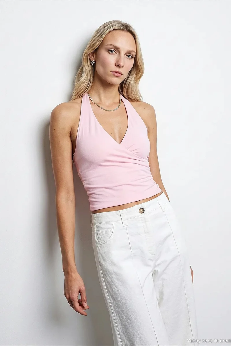 Dilvin Powder Pink DILVIN Nylon Elastane Blouse for Women | Best Price UAE
