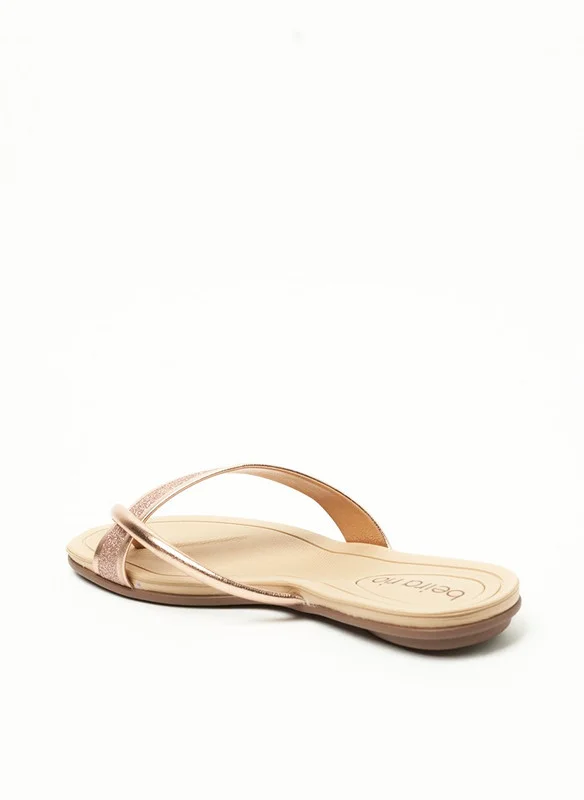 Beira Rio Beira Rio Ladies Flat Sandals Gold Pink | Made In Brazil