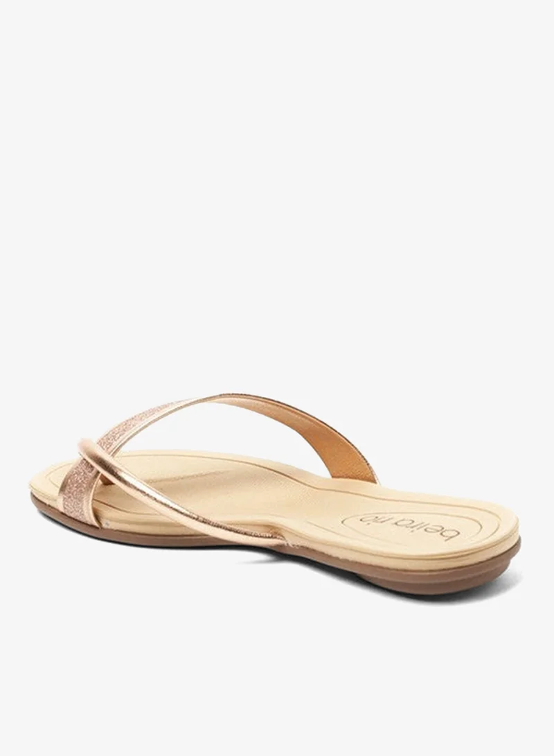 Beira Rio  Beira Rio Ladies Flat Sandals Gold Pink | Made In Brazil for Women | Best Price UAE