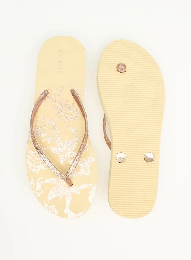 Celeste Women's Printed Slip-On Thong Slippers