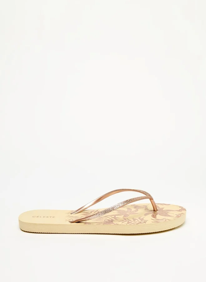 Celeste Women's Printed Slip-On Thong Slippers