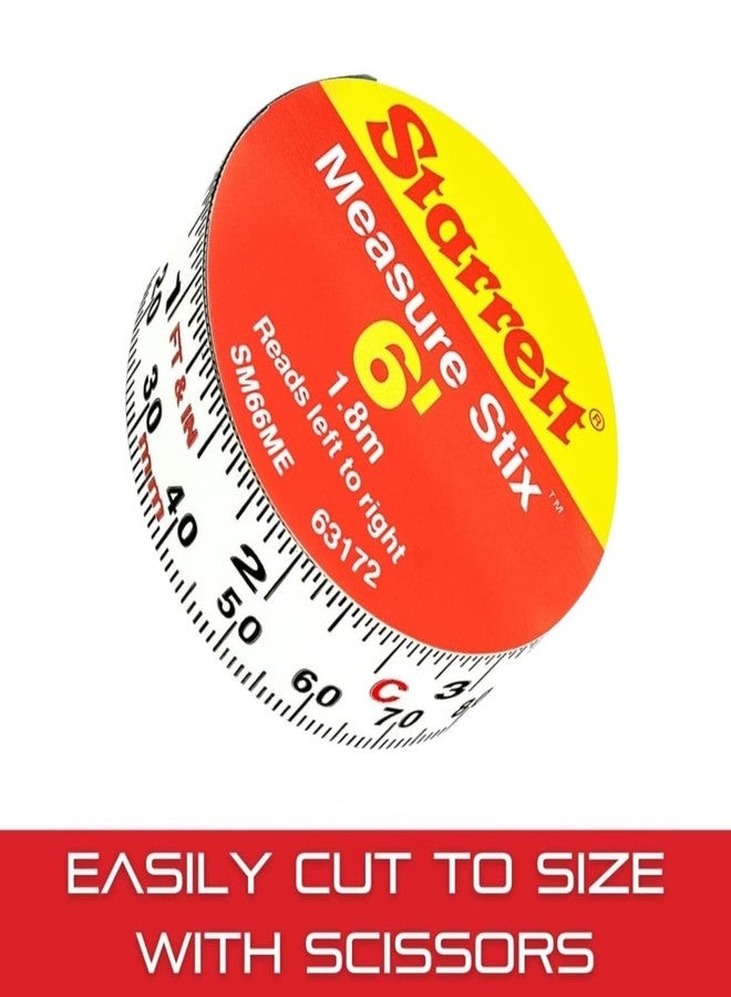 Starrett Tape Measure Stix with Adhesive Backing - Mount to Work Bench, Saw Table, Drafting Table - 3/4" x 2m/6', English Metric, Left-Right Reading - SM66ME - Image 5