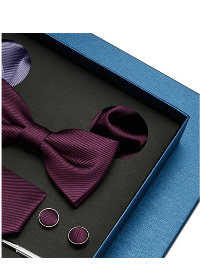8 Pcs Men's tie pocket square cufflinks bow tie brooch set men's gift box set  - Image 3