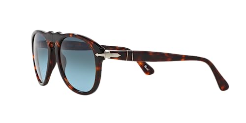 Persol PO0649 Aviator Sunglasses, Havana/Light Blue Gradient, 54 mm - Image 3