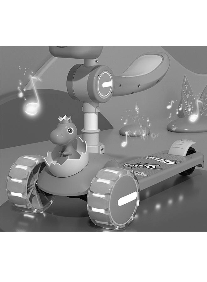 ZCM-HAPPY 3-in-1 Foldable Children's 3-Wheel Scooter, LED Wheel Scooter, Slideable, Rideable - Image 4