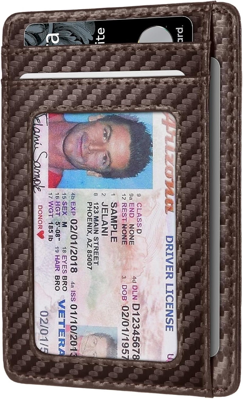 RUNBOX Slim ID Cases Minimalist Front Pocket RFID Blocking Leather Wallets for Men and Women Card Holder Wallets Gifts for men - Image 2