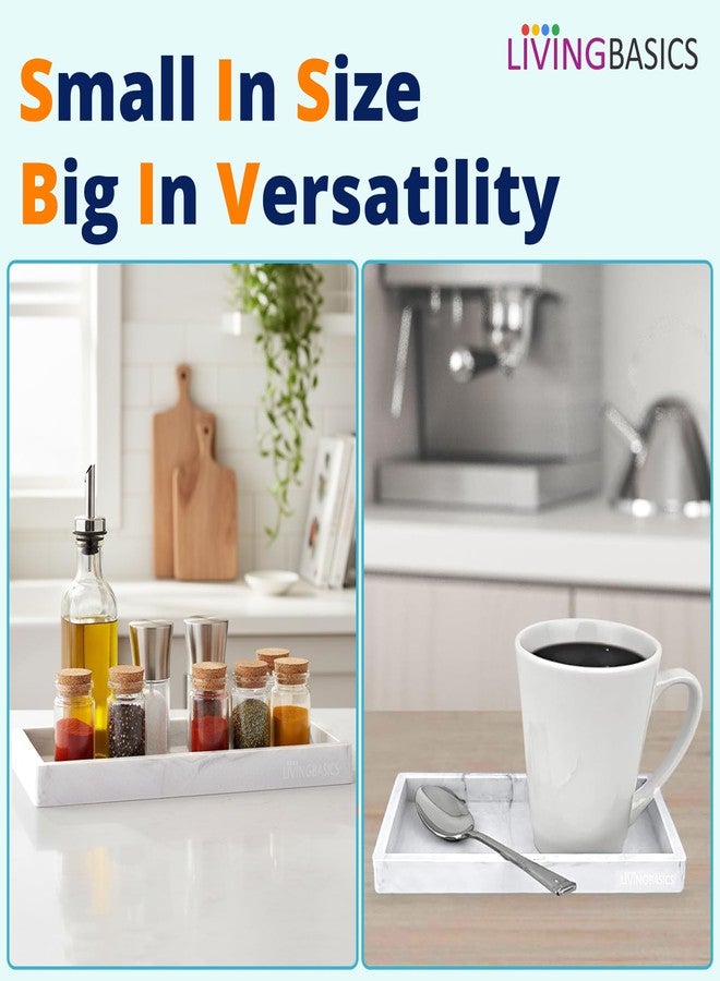 LivingBasics 1Pc Rectangle Silicone Countertop & Vanity Tray, Tray for Soap Dispenser Bottles, Bathroom Accessories Trays for Toiletries/Kitchen Sink, Cosmetic/Coffee Table Organizer Display Holder - Image 5