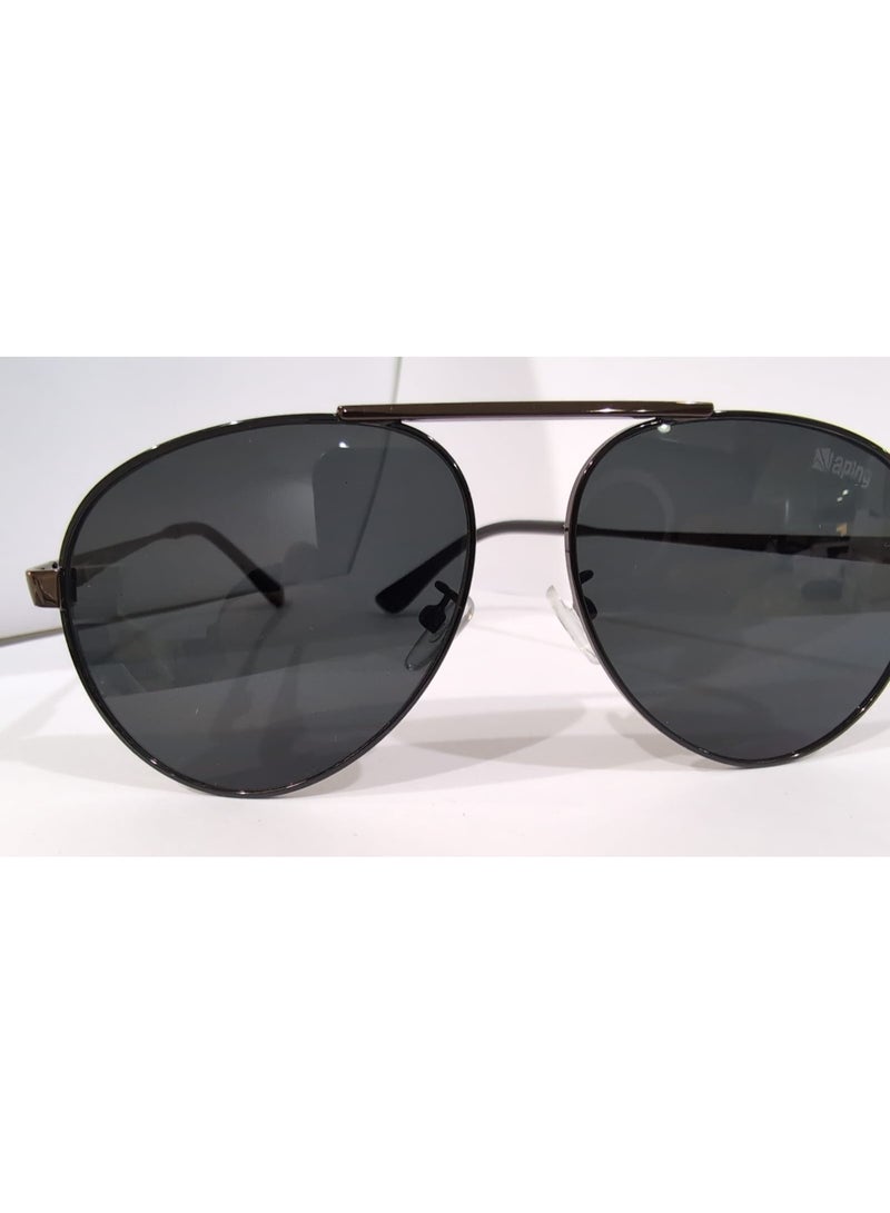 Aping AP-GG0742S C7 Gunmetal Aviator Sunglasses 56mm Smoke Lens