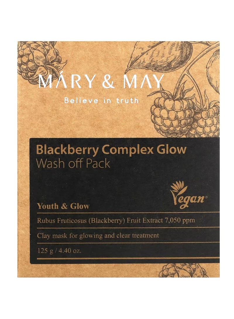 MARY & MAY Blackberry Complex Glow, Wash Off Pack, 4.4 oz. (125 g) - Image 2