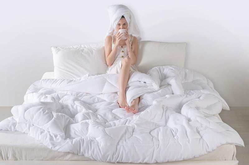 SPREAD SPAIN SPREAD SPAIN Tencel Fibre Extreme Winter Tencel Quilt 350 Gsm Super Soft Cosy Comfort For All Seasons Lightweight Breathable Single 60X90 Inches White 350 TC  - Image 3