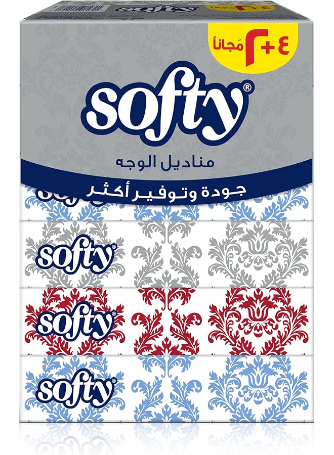 softy Facial Tissue 2 Ply 6 Tissue Boxes X 70 Sheets Economy Tissue Paper For Face And Hands - Image 1